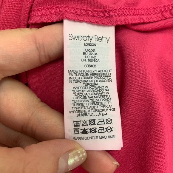 Sweaty Betty Tank Dress Women XS Pink Take It Easy Drop Waist Stretch Tie V Neck - Picture 10 of 16